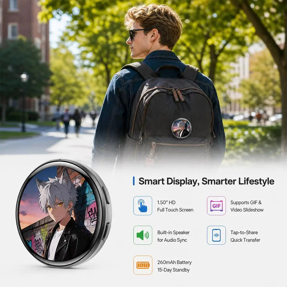 Digital Photo Badge Pin with HD Touchscreen
