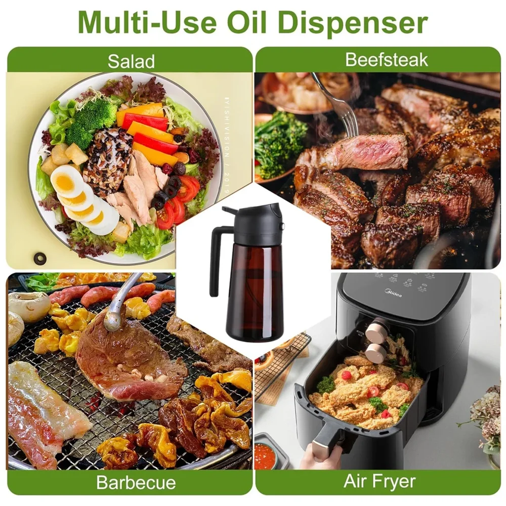 2-in-1 Glass Oil Sprayer & Dispenser
