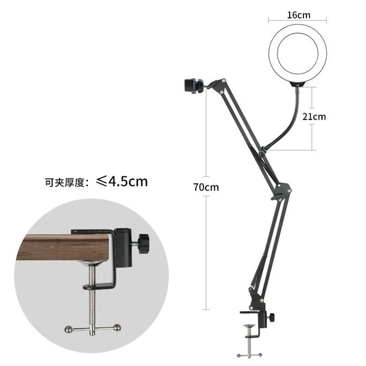 Overhead Phone Tripod with Ring Light