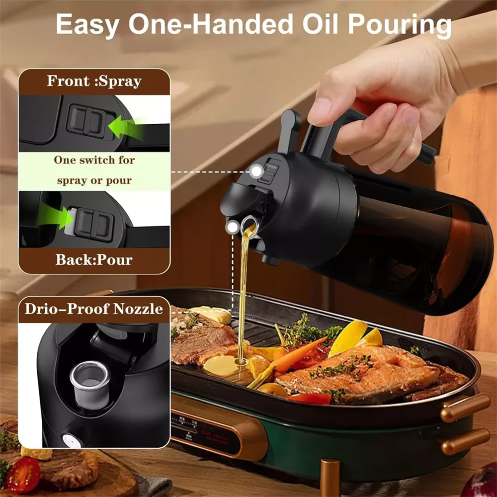 2-in-1 Glass Oil Sprayer & Dispenser