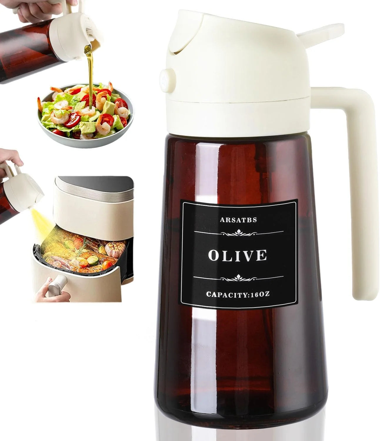 2-in-1 Glass Oil Sprayer & Dispenser