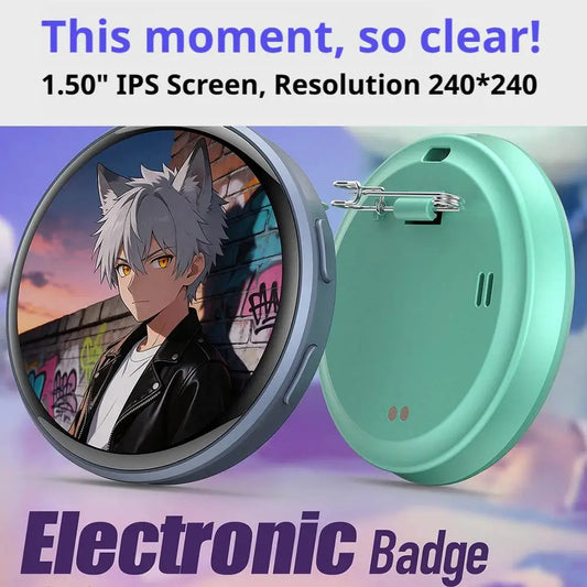 Digital Photo Badge Pin with HD Touchscreen