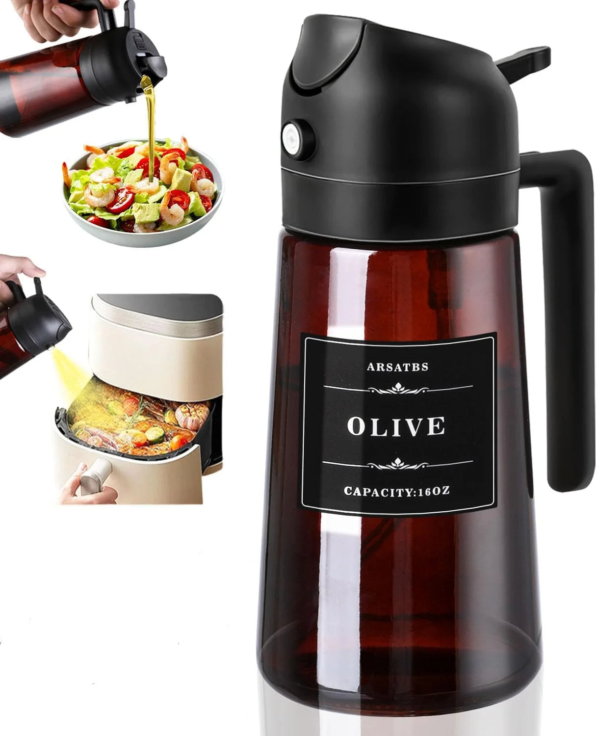 2-in-1 Glass Oil Sprayer & Dispenser